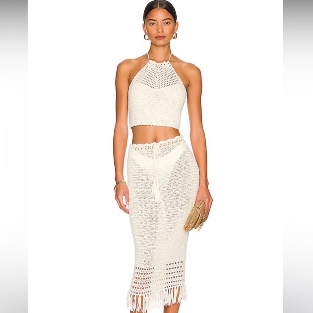 COPY - Revolve More to Come Angelina Halter Top and Skirt in Ivory